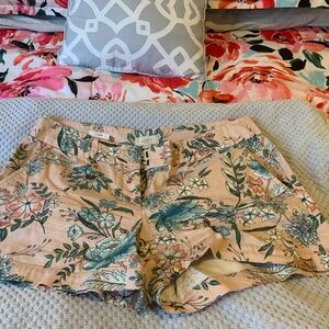 Pretty pink floral Ann Taylor outlet 4" shorts, size 6